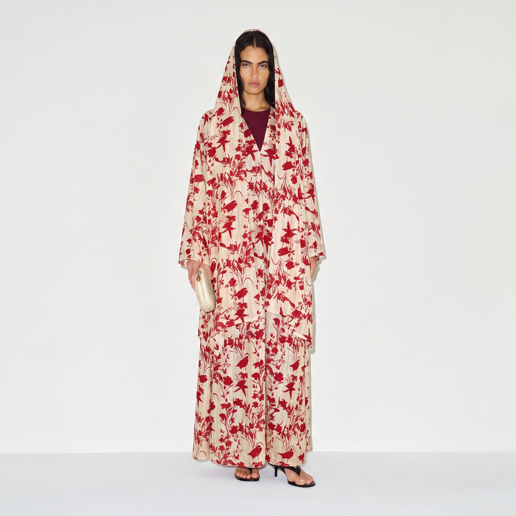 Scarlet Flora Abaya
