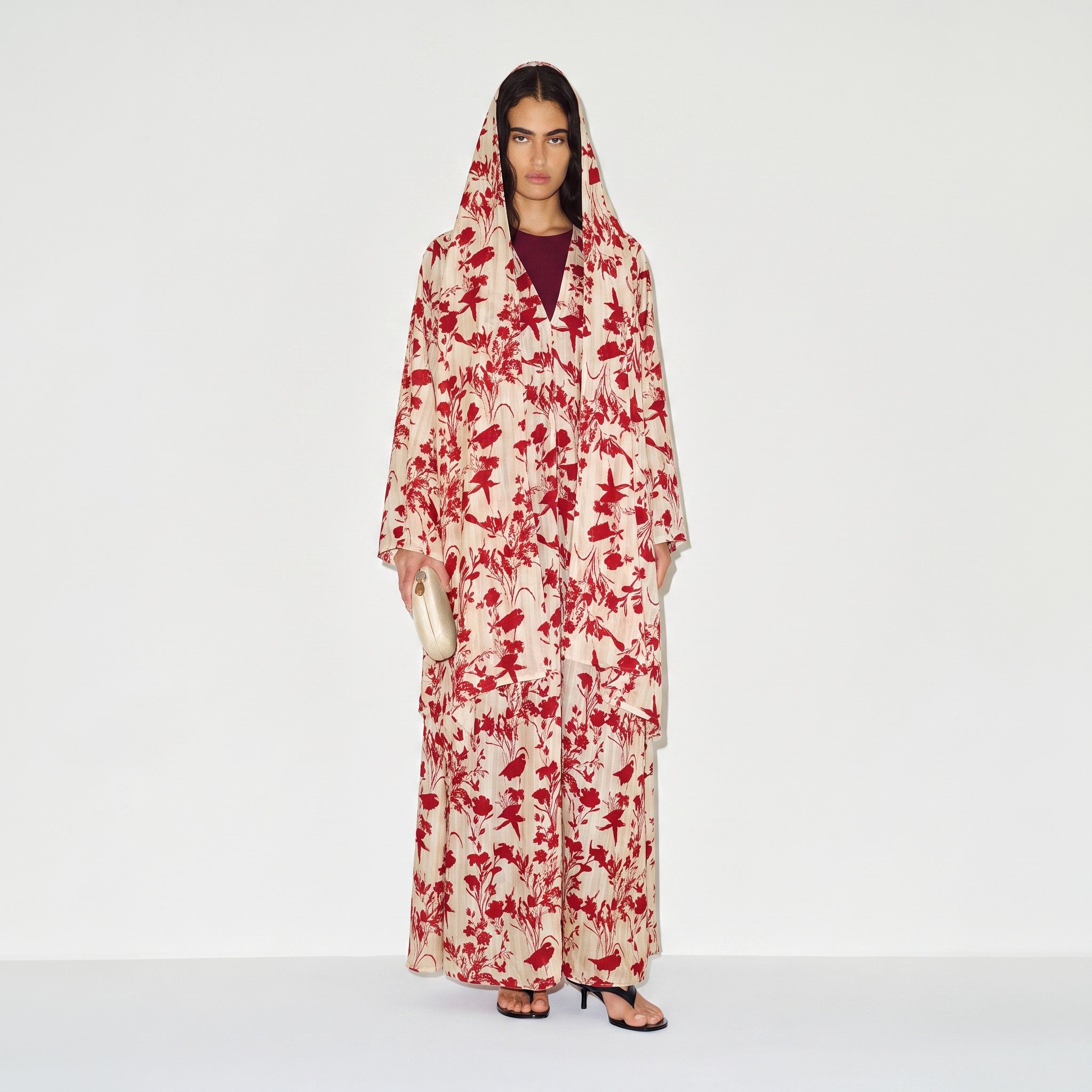 Scarlet Flora Abaya