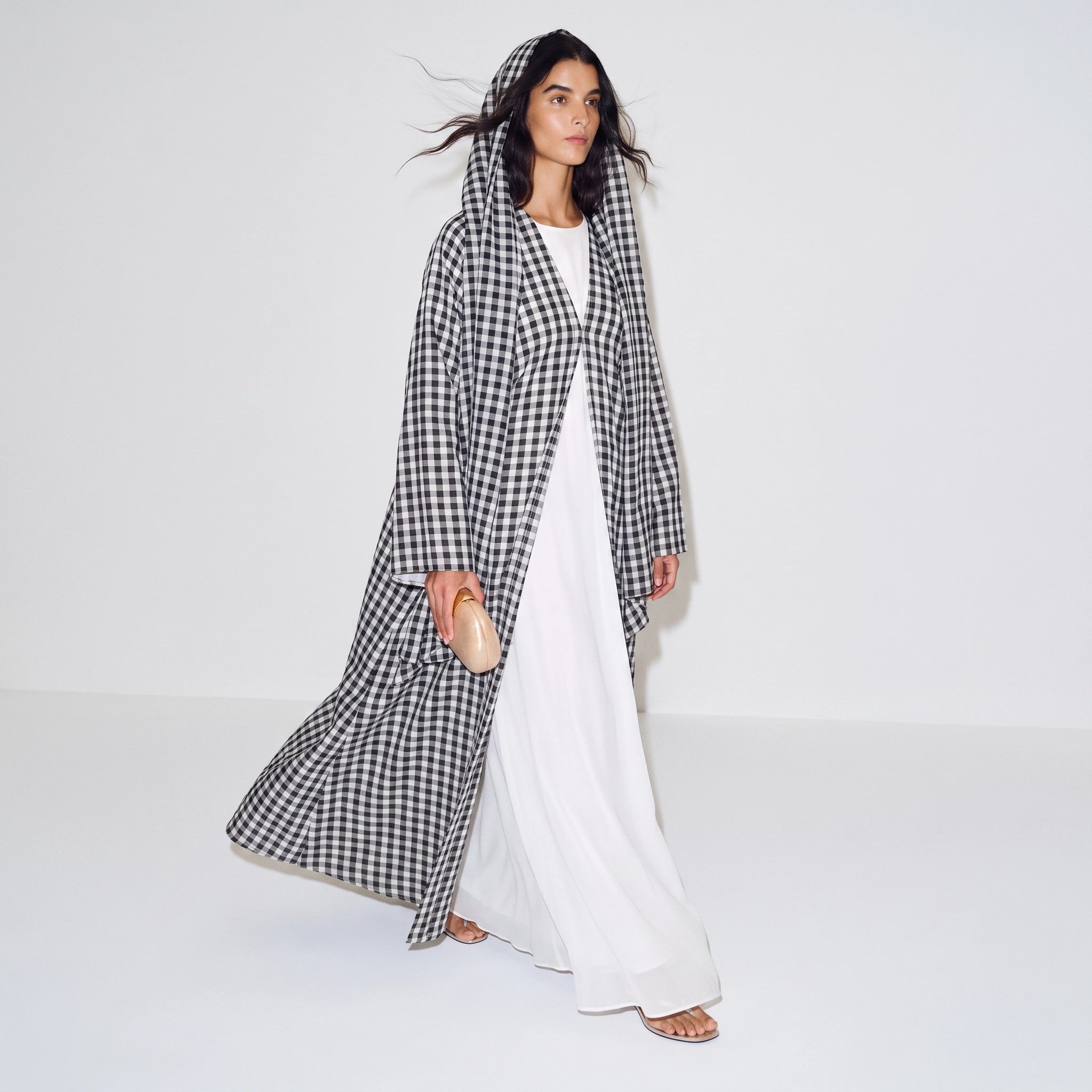 Gingham Print Abaya