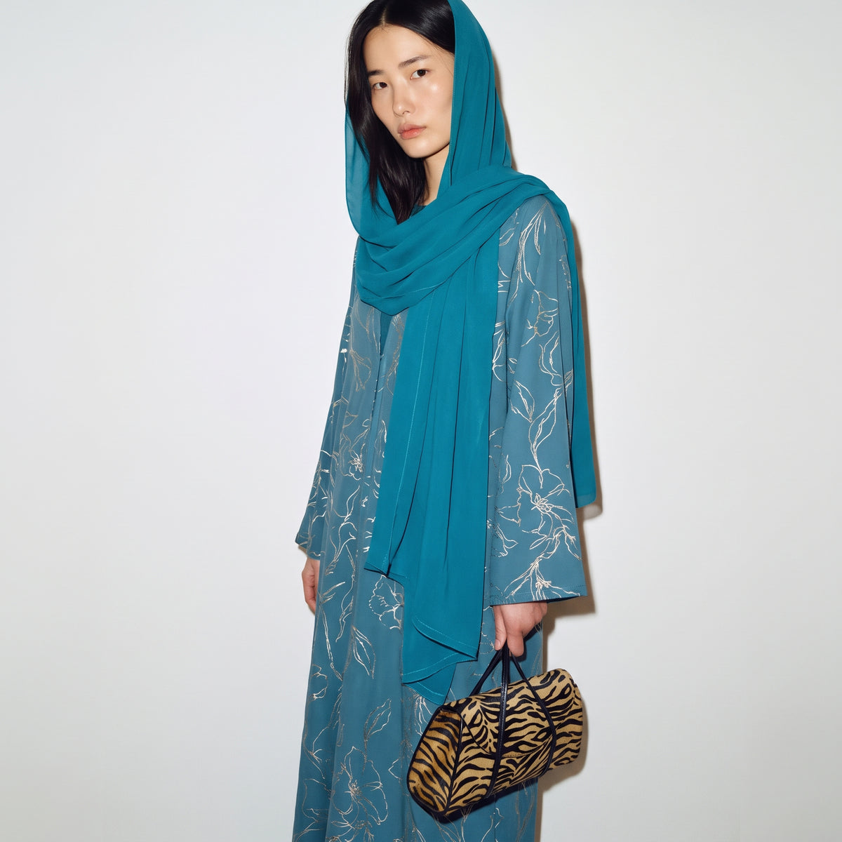 Gilded Teal Abaya