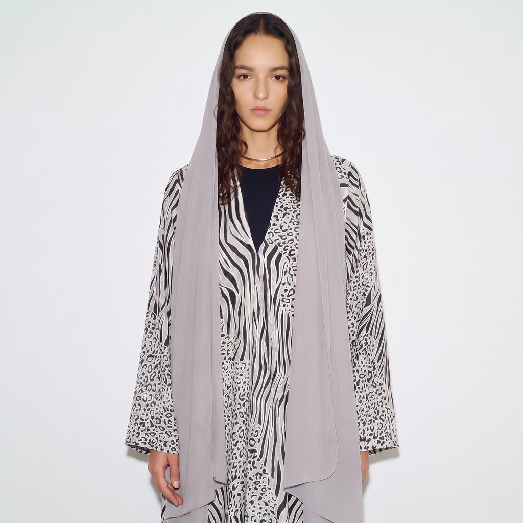 Silver Safari Abaya