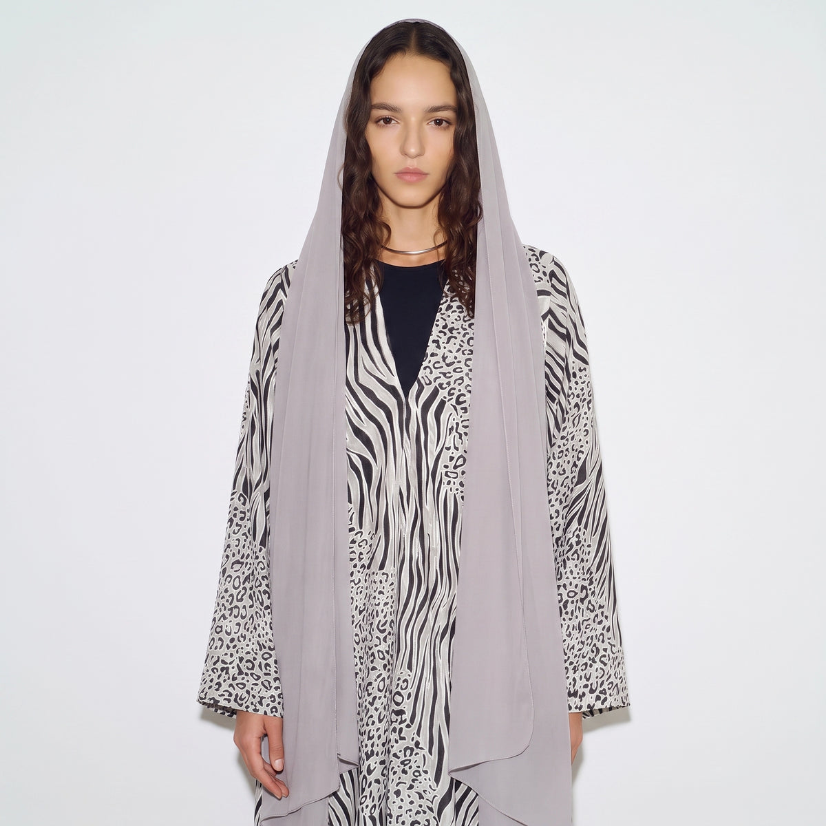 Silver Safari Abaya