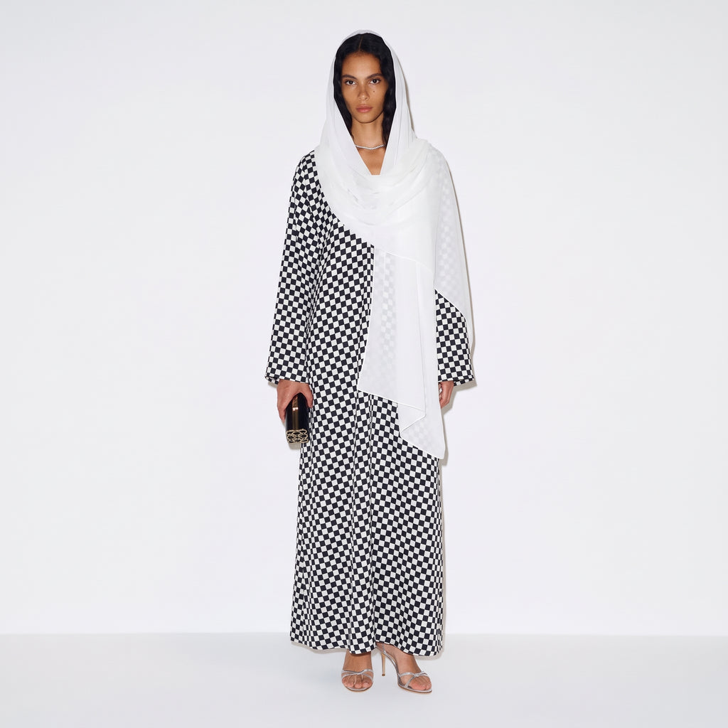 Noir Check Abaya