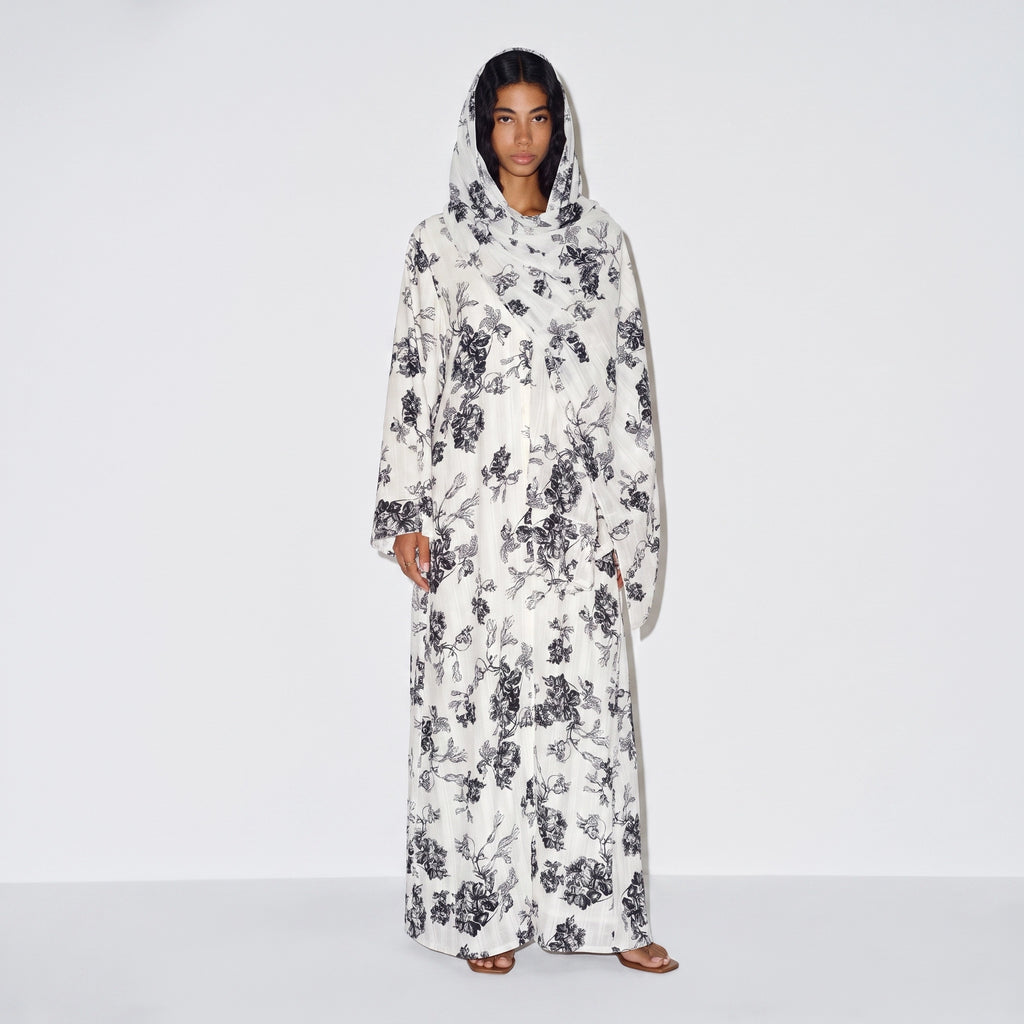 Ivory Toile Abaya
