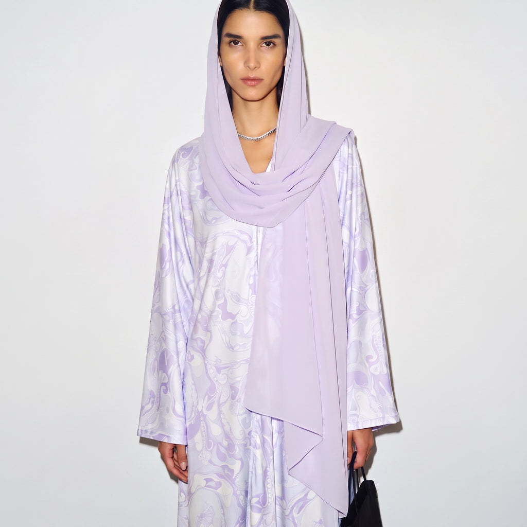 Lilac Swirl Abaya