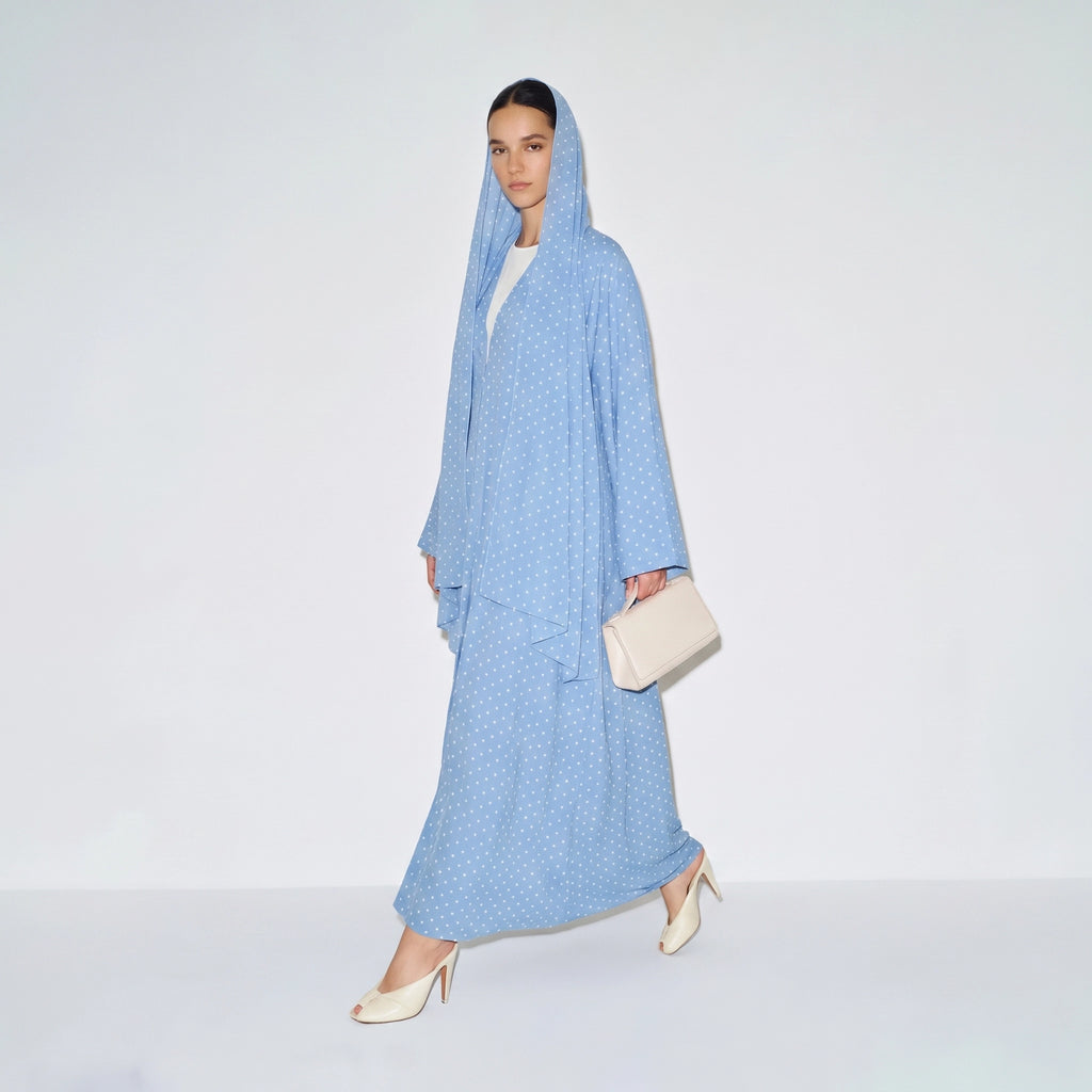 Cornflower Dot Abaya