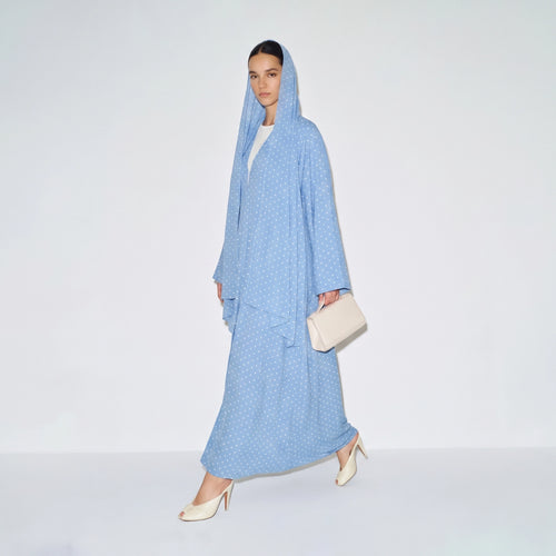 Cornflower Dot Abaya