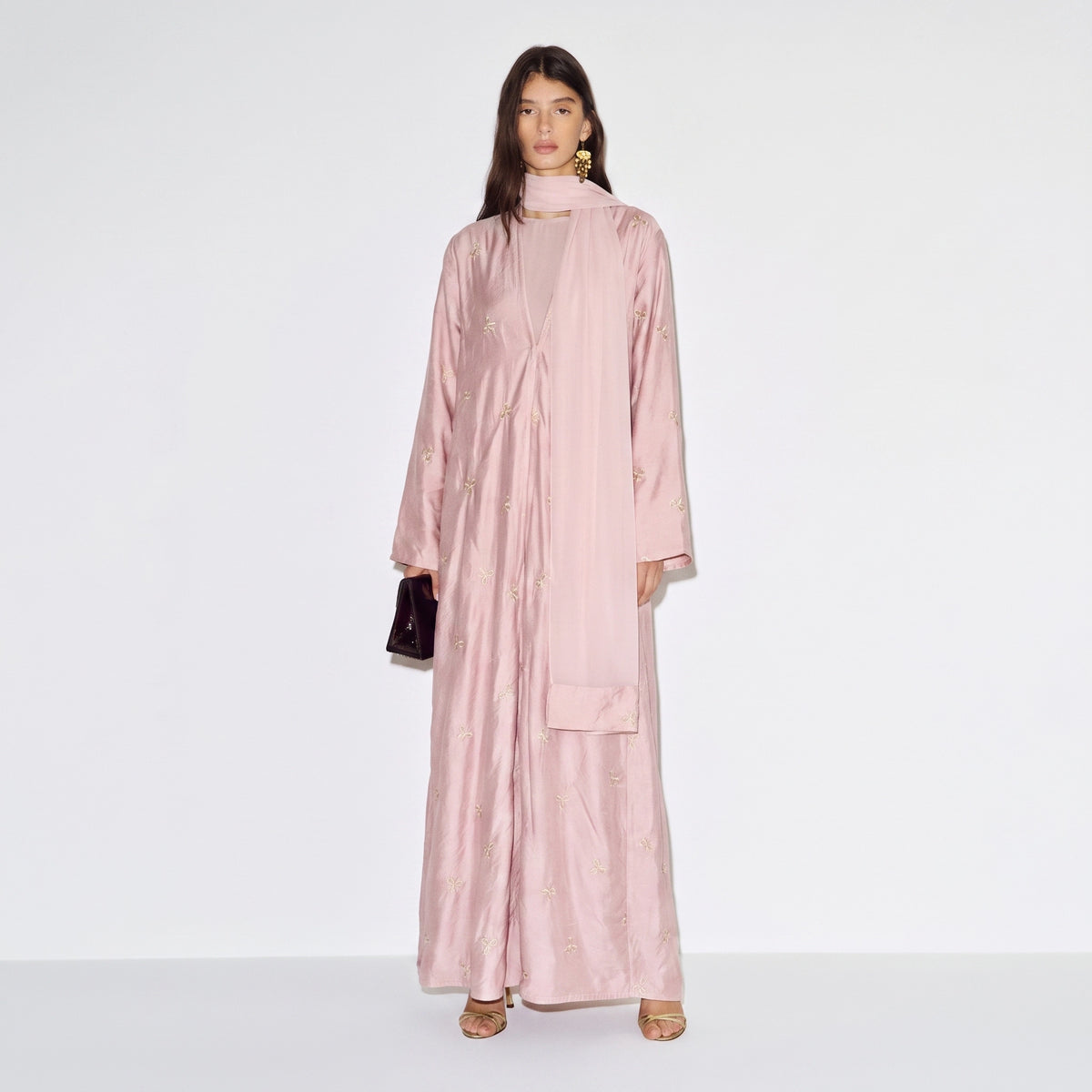 Blush Bow Abaya