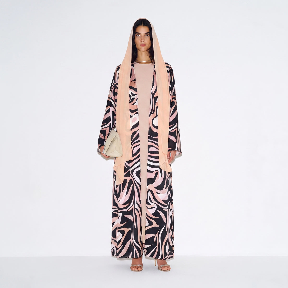Peach Swirl Abaya