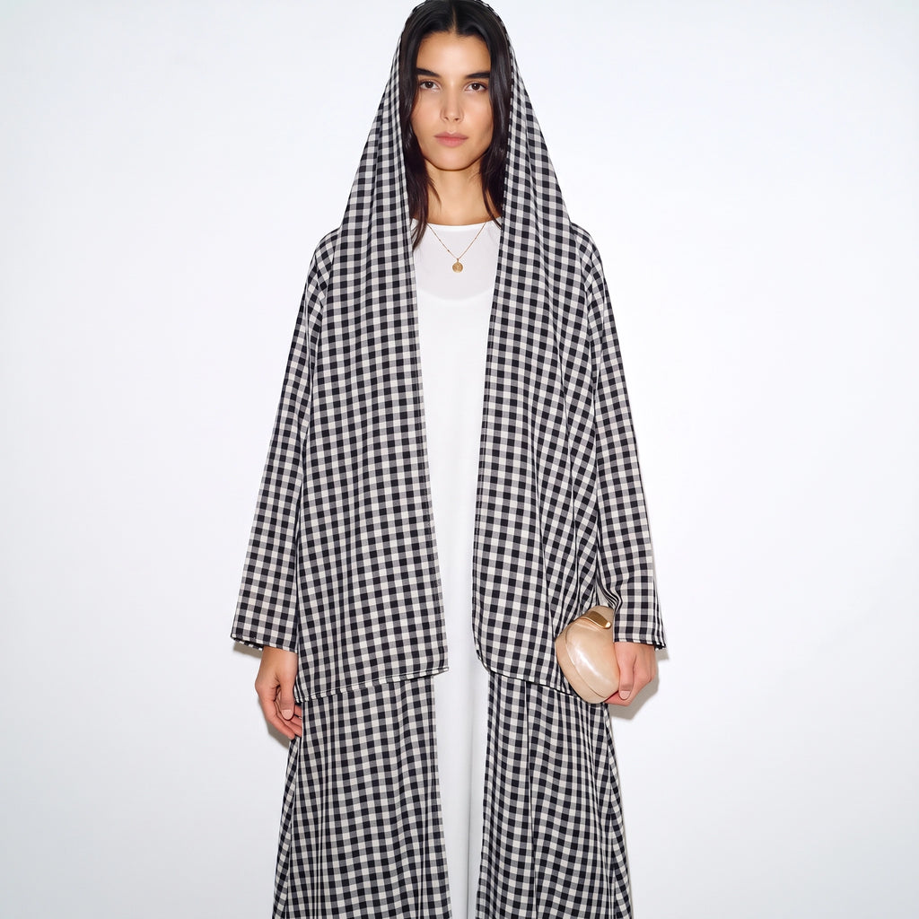 Gingham Print Abaya