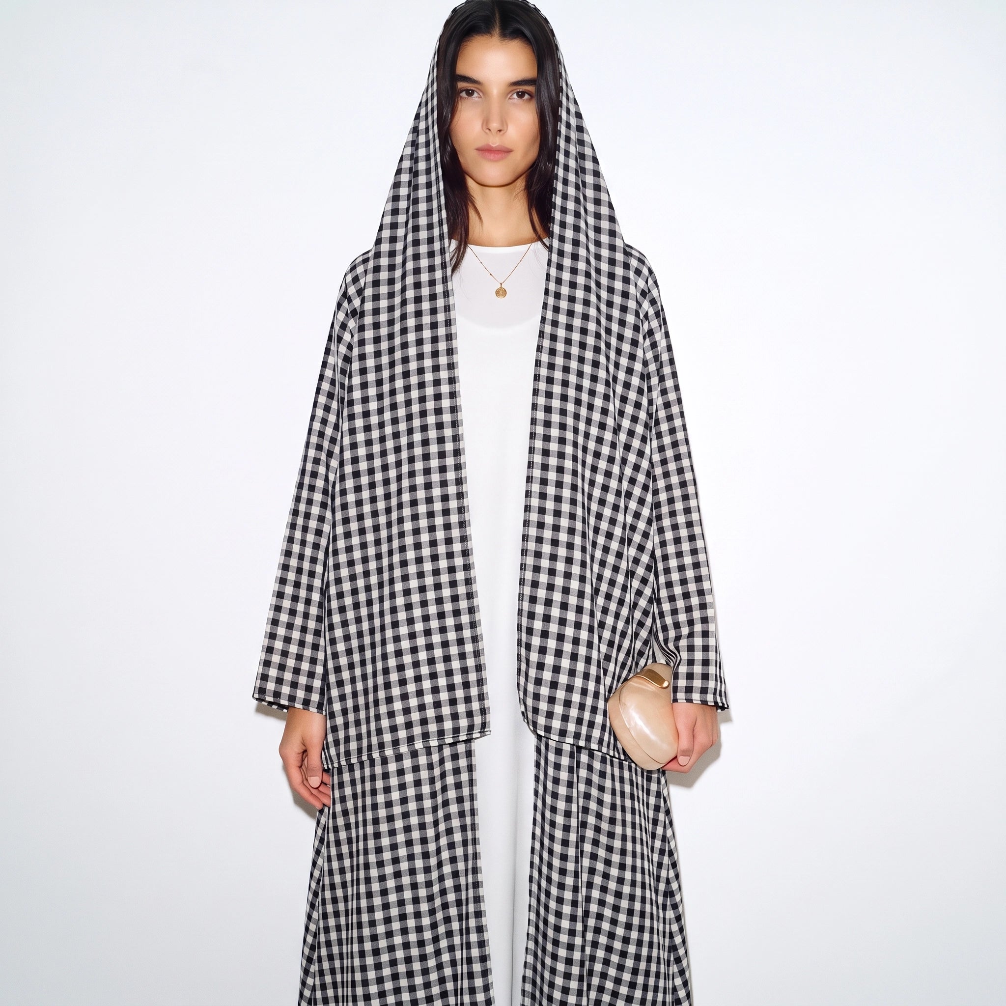 Gingham Print Abaya
