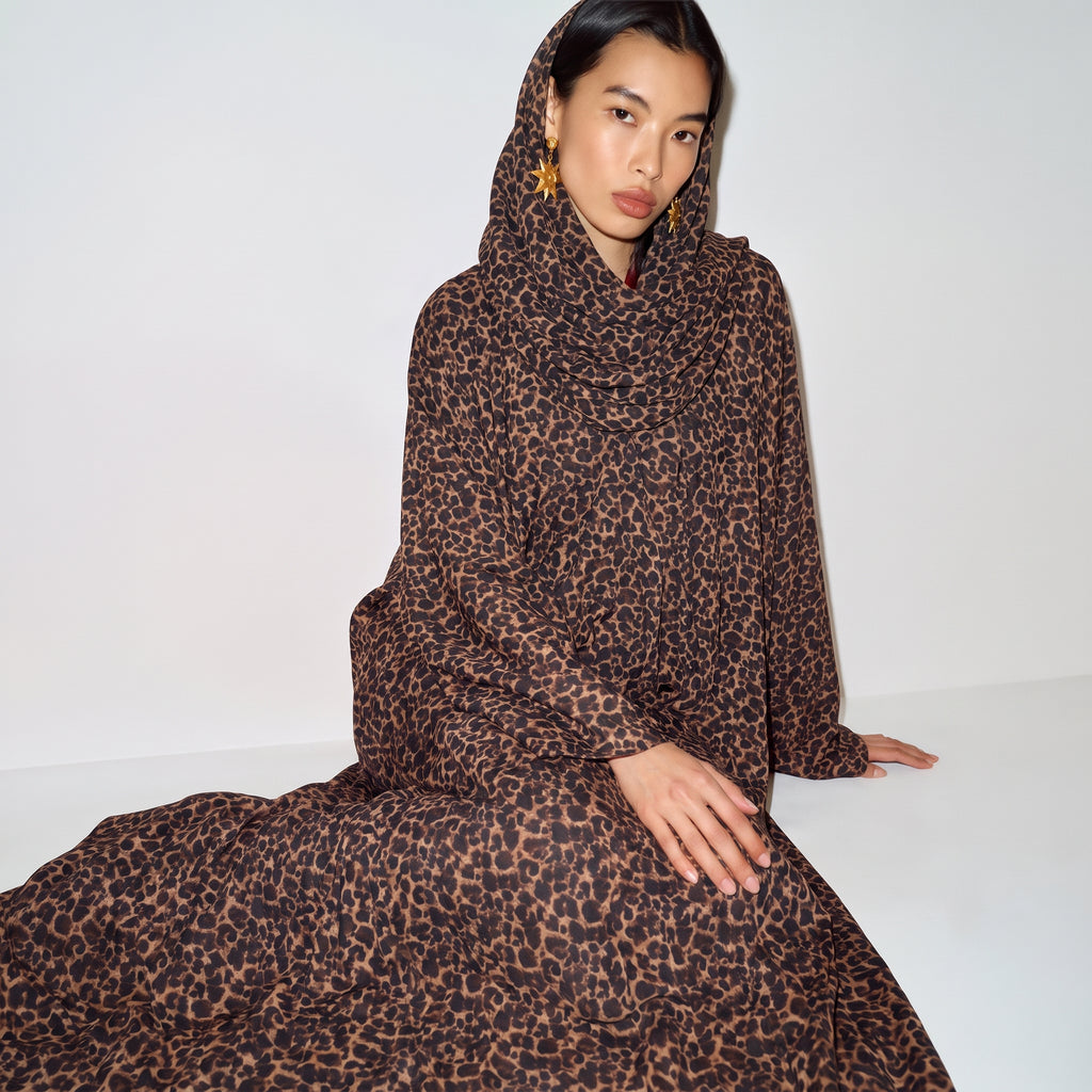 Mocha Leopard Abaya