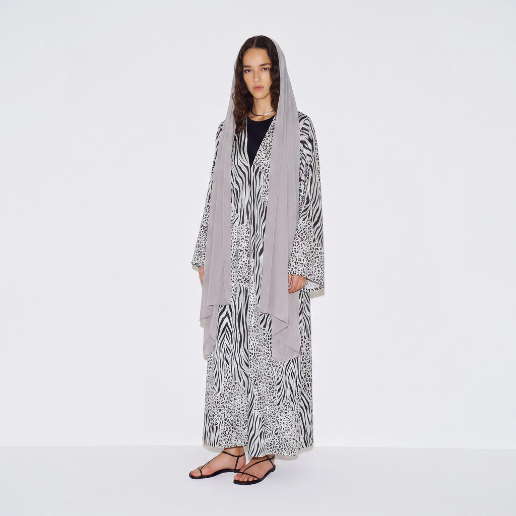 Silver Safari Abaya