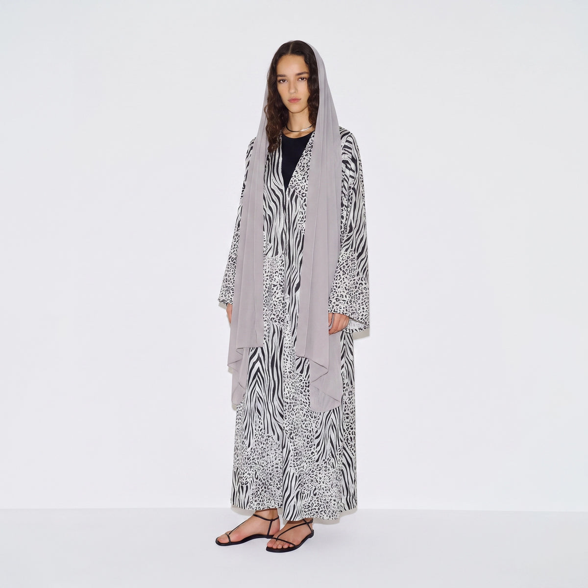 Silver Safari Abaya