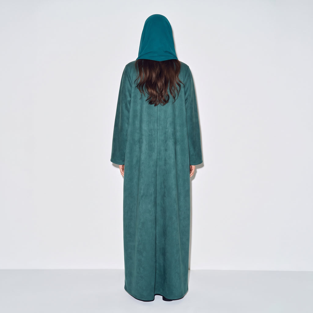 Peacock Suede Abaya