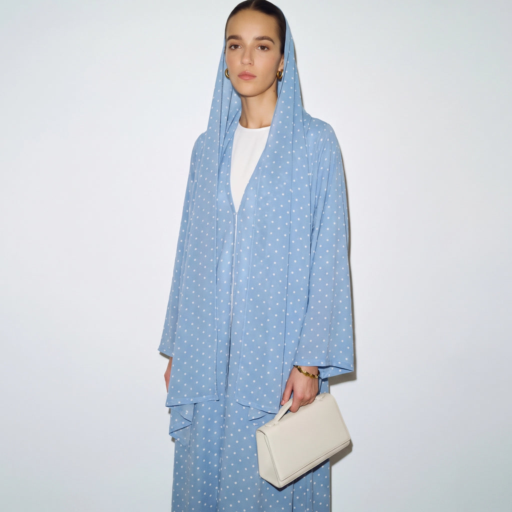 Cornflower Dot Abaya