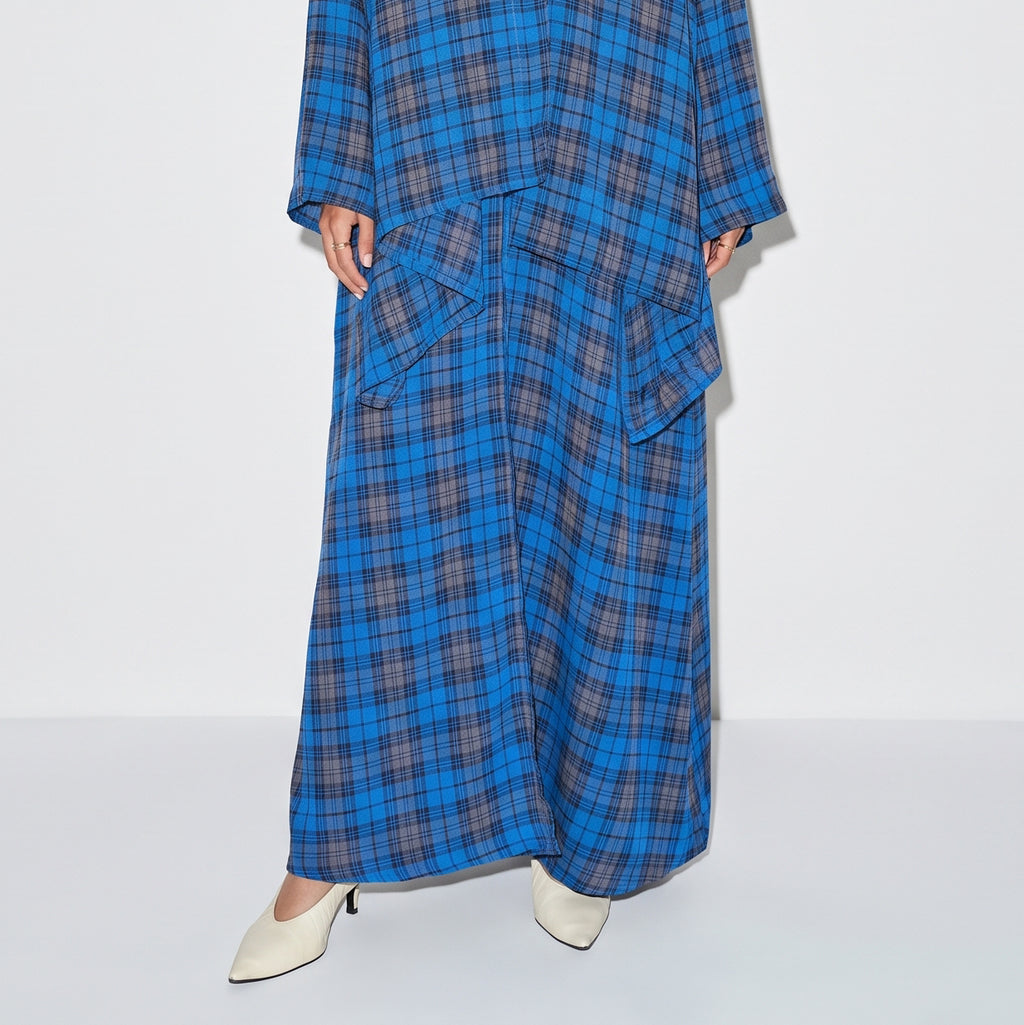 Cobalt Tartan Abaya