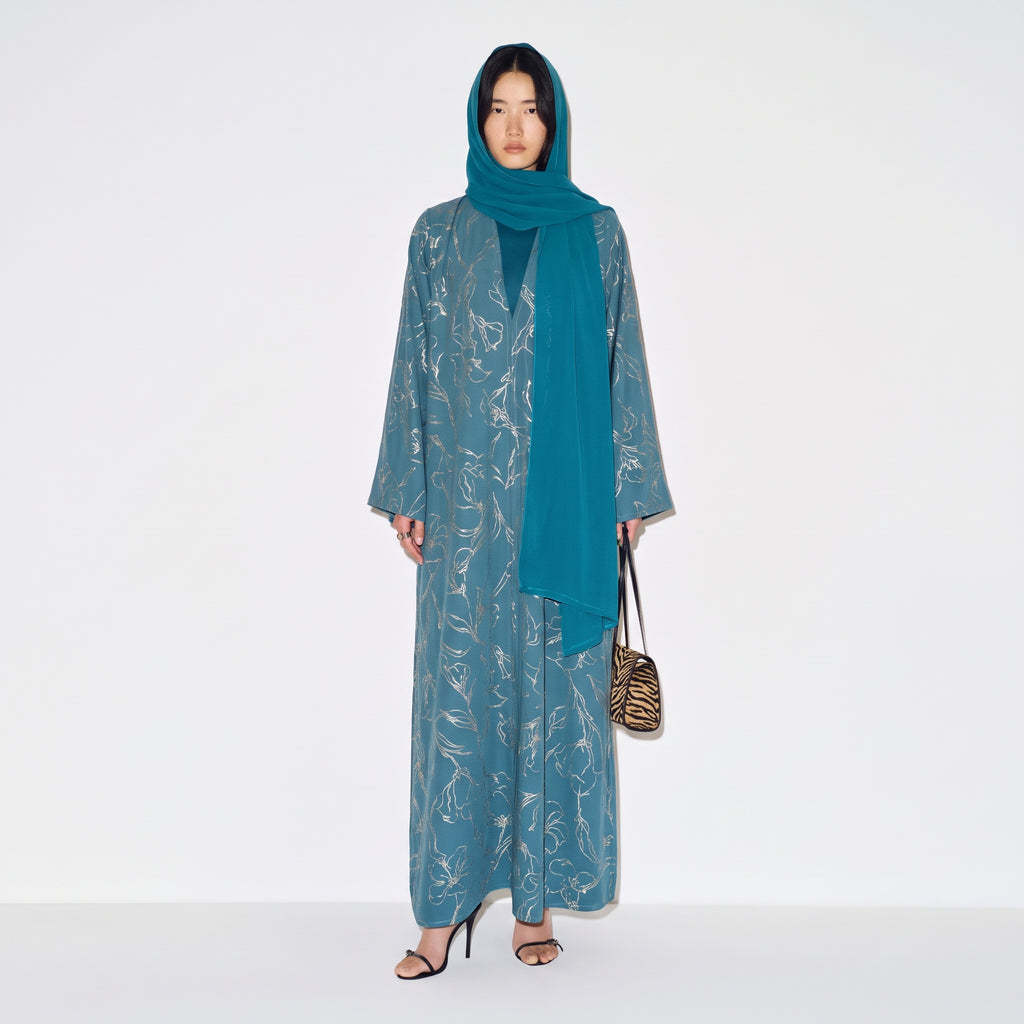 Gilded Teal Abaya
