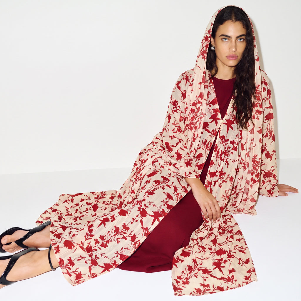 Scarlet Flora Abaya