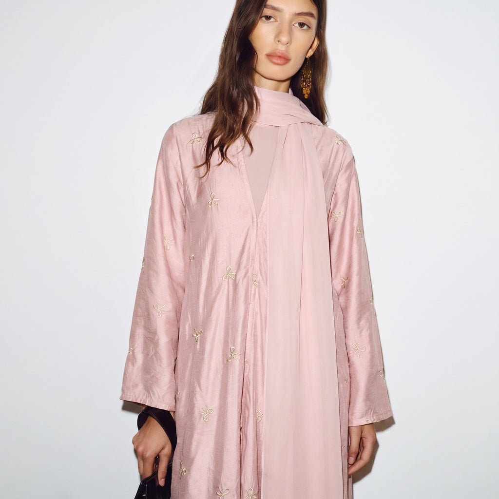 Blush Bow Abaya
