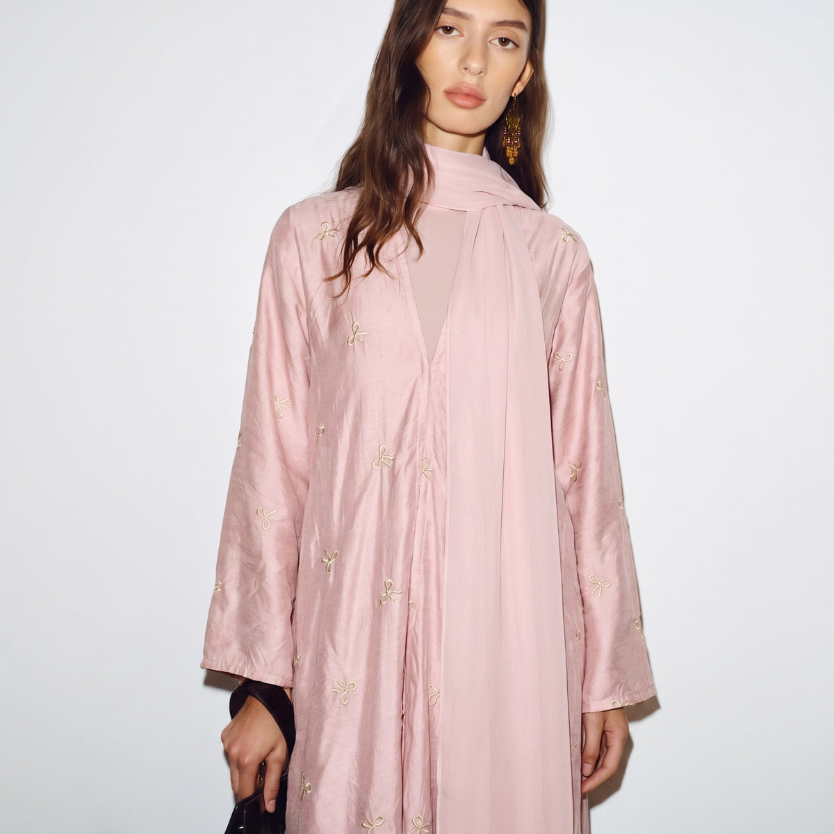 Blush Bow Abaya