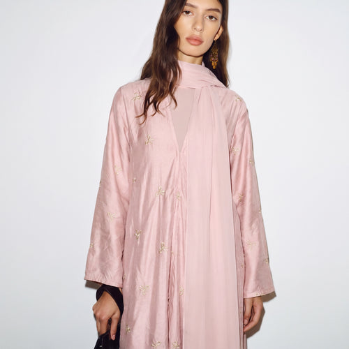 Blush Bow Abaya