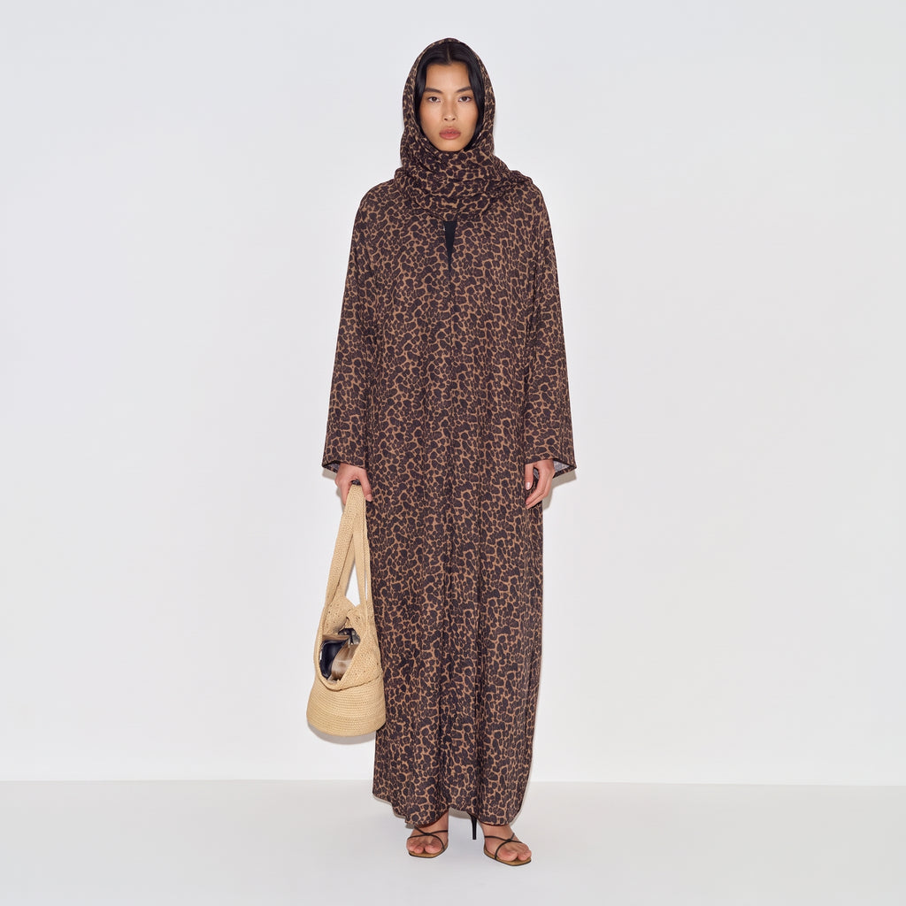 Mocha Leopard Abaya