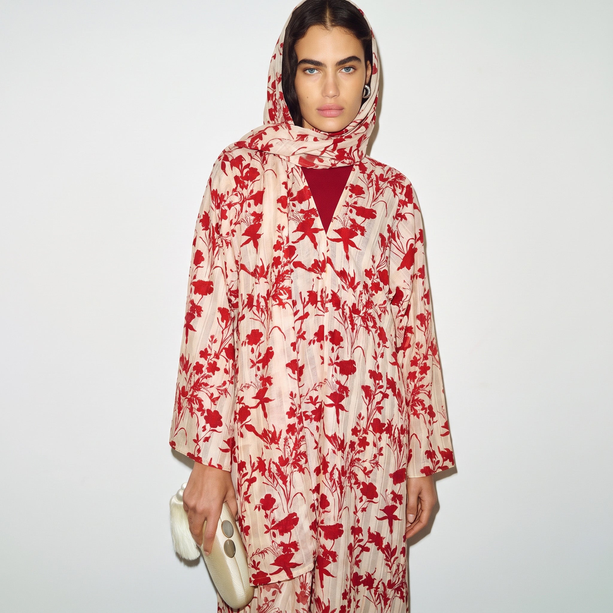 Scarlet Flora Abaya