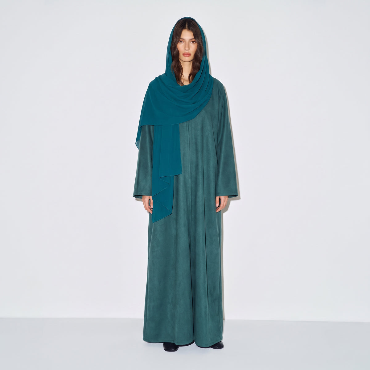Peacock Suede Abaya