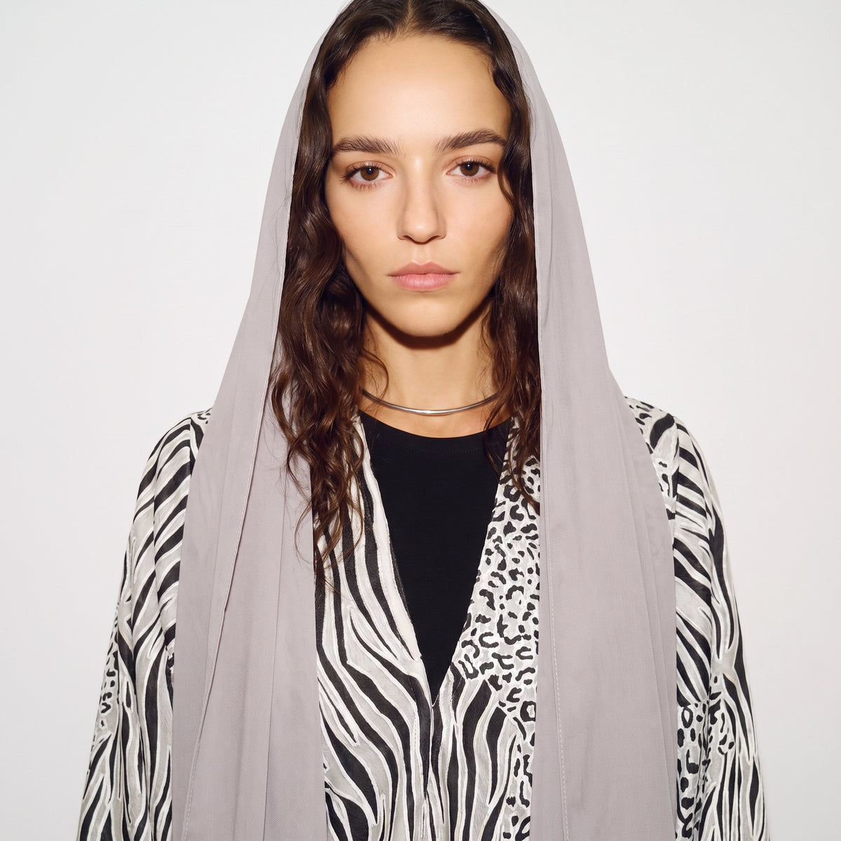 Silver Safari Abaya