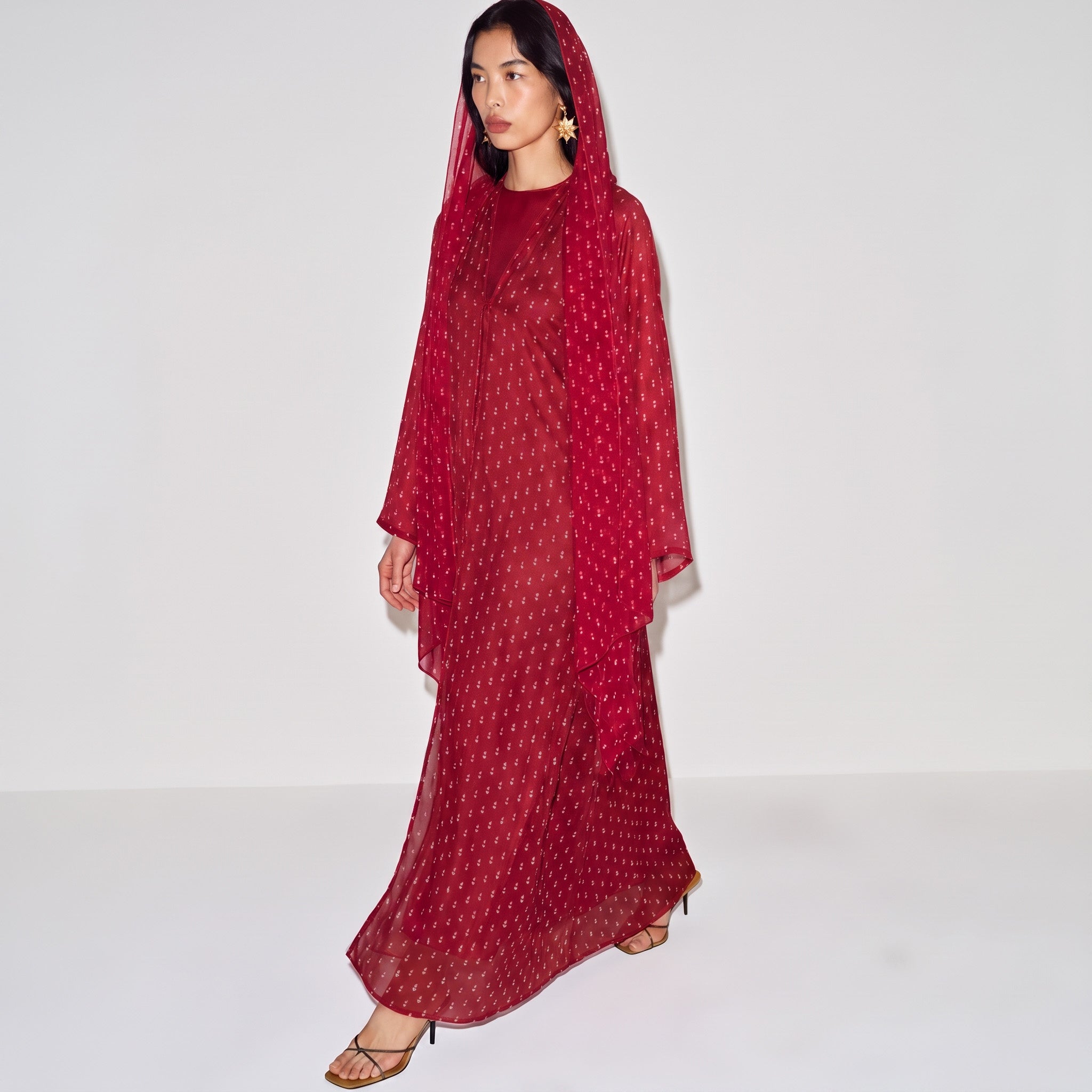 Ruby Anchor Printed Abaya