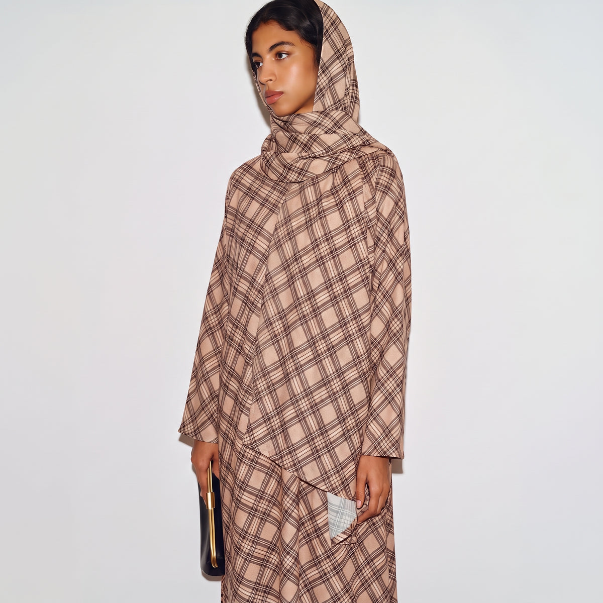 Toffee Plaid Abaya