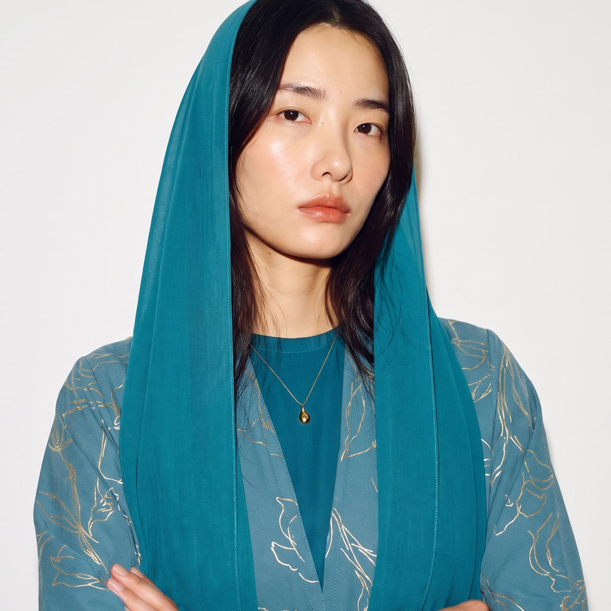 Gilded Teal Abaya