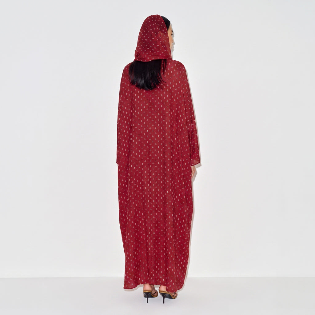 Ruby Anchor Printed Abaya