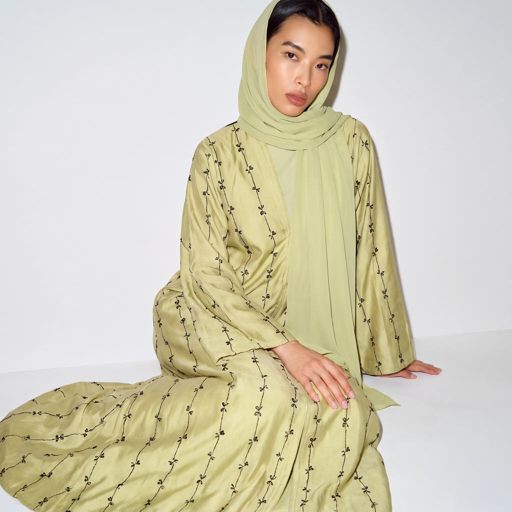 Sage Bow Abaya