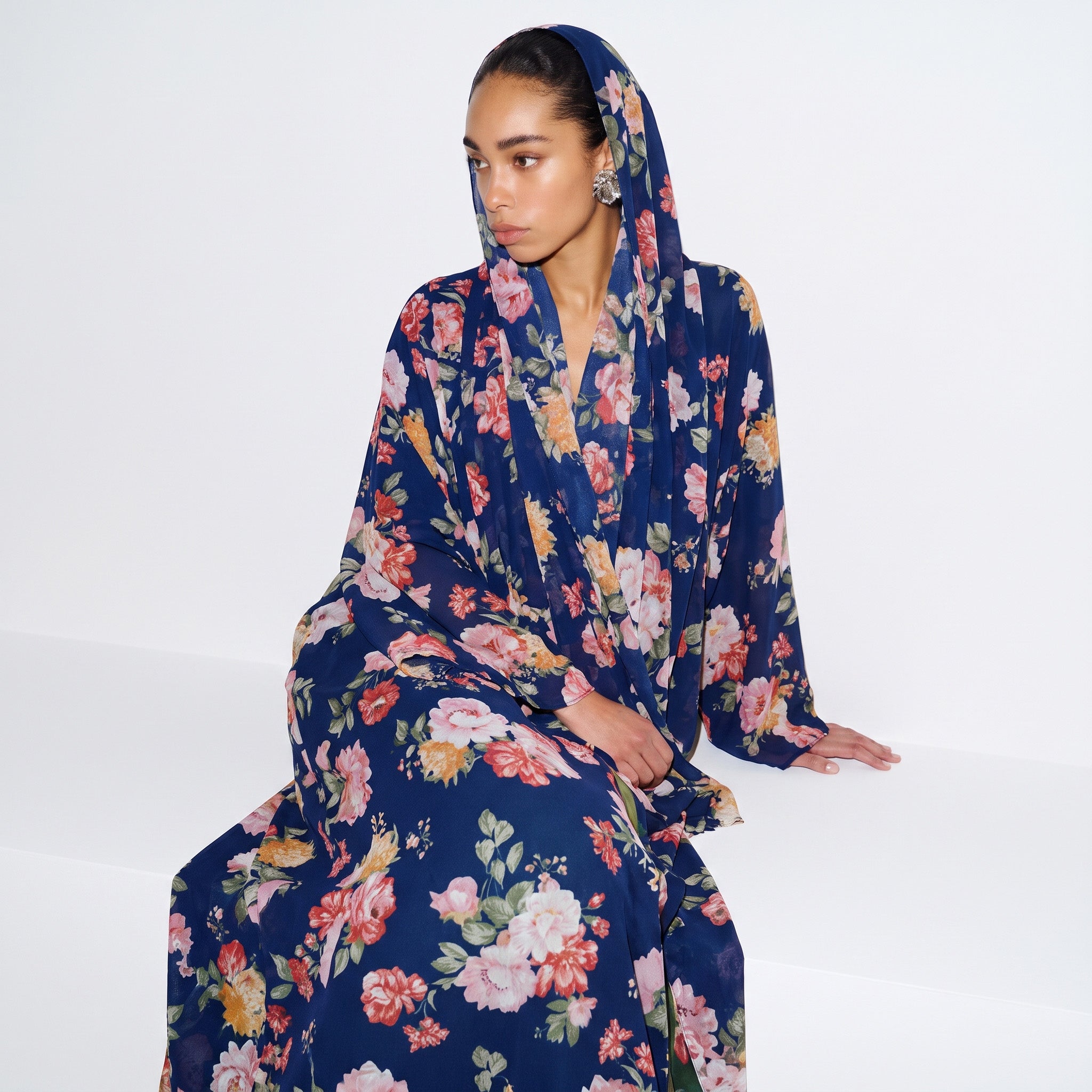 Midnight Bloom Abaya