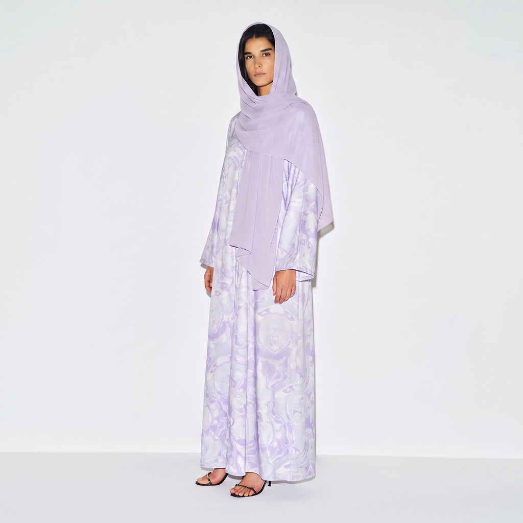 Lilac Swirl Abaya