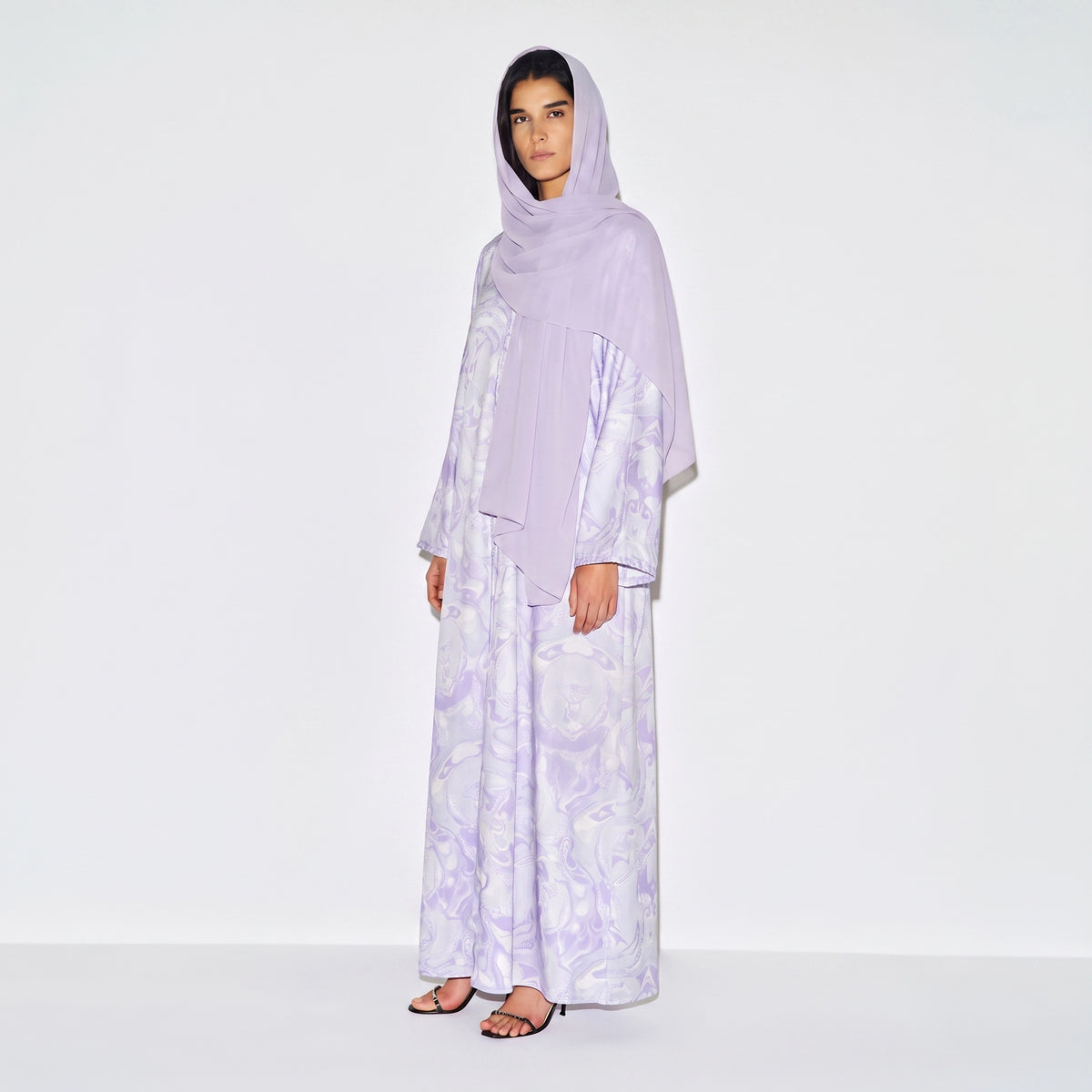 Lilac Swirl Abaya