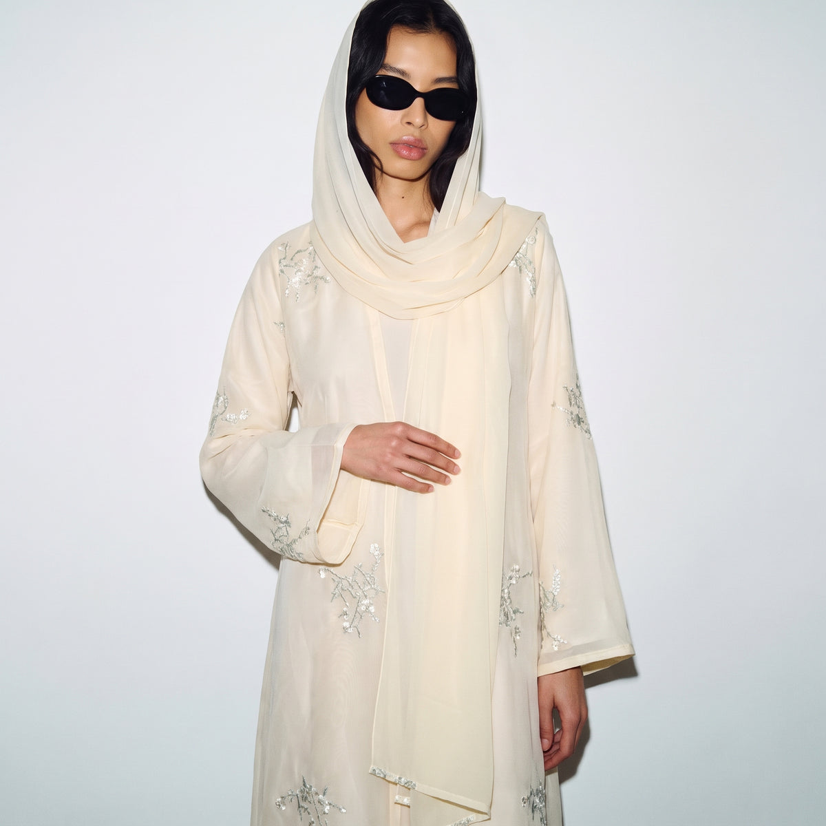Moonlit Petal Abaya