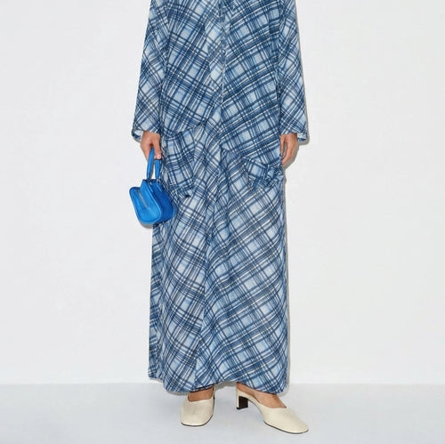 Blueberry Plaid Abaya